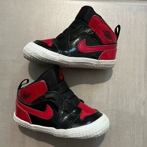 Nike Air Jordan I crib toddler TD sz 4c Bred patent leather